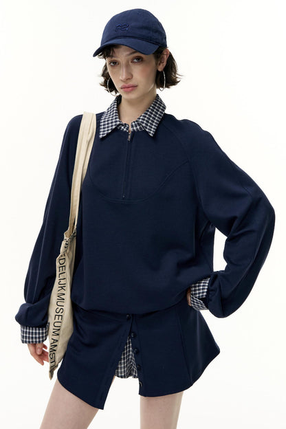 Pullover Sweatshirt Short Skirt Set-Up