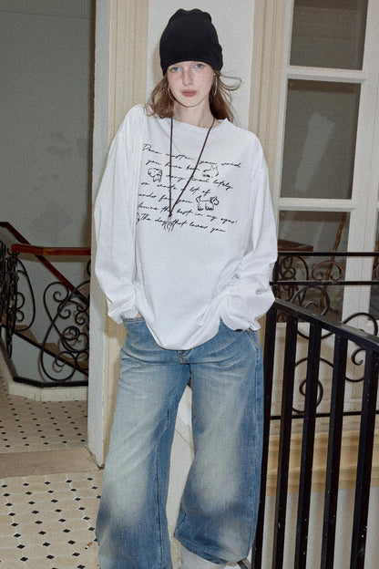 Long Sleeve Relaxed Fit Printed T-Shirt