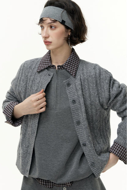 Wool Gray Cardigan