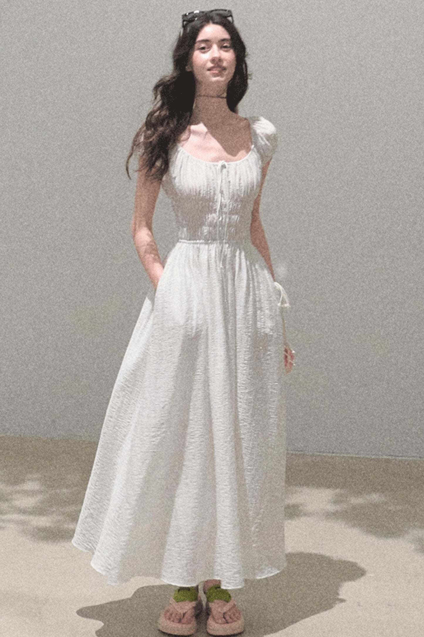 Drawstring Graffiti Dress