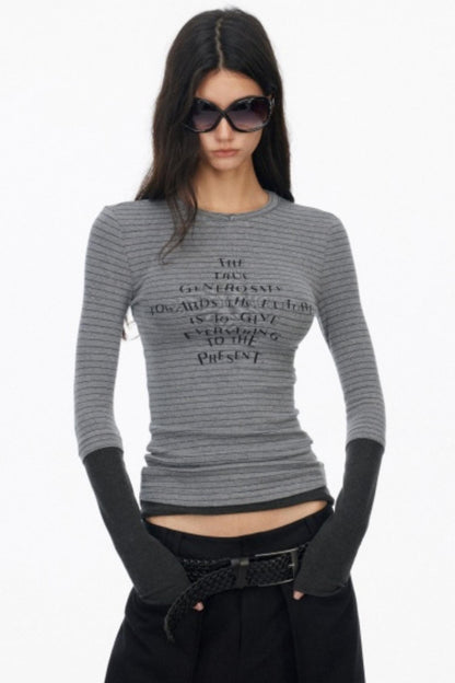 Layered Letter Print T-Shirt