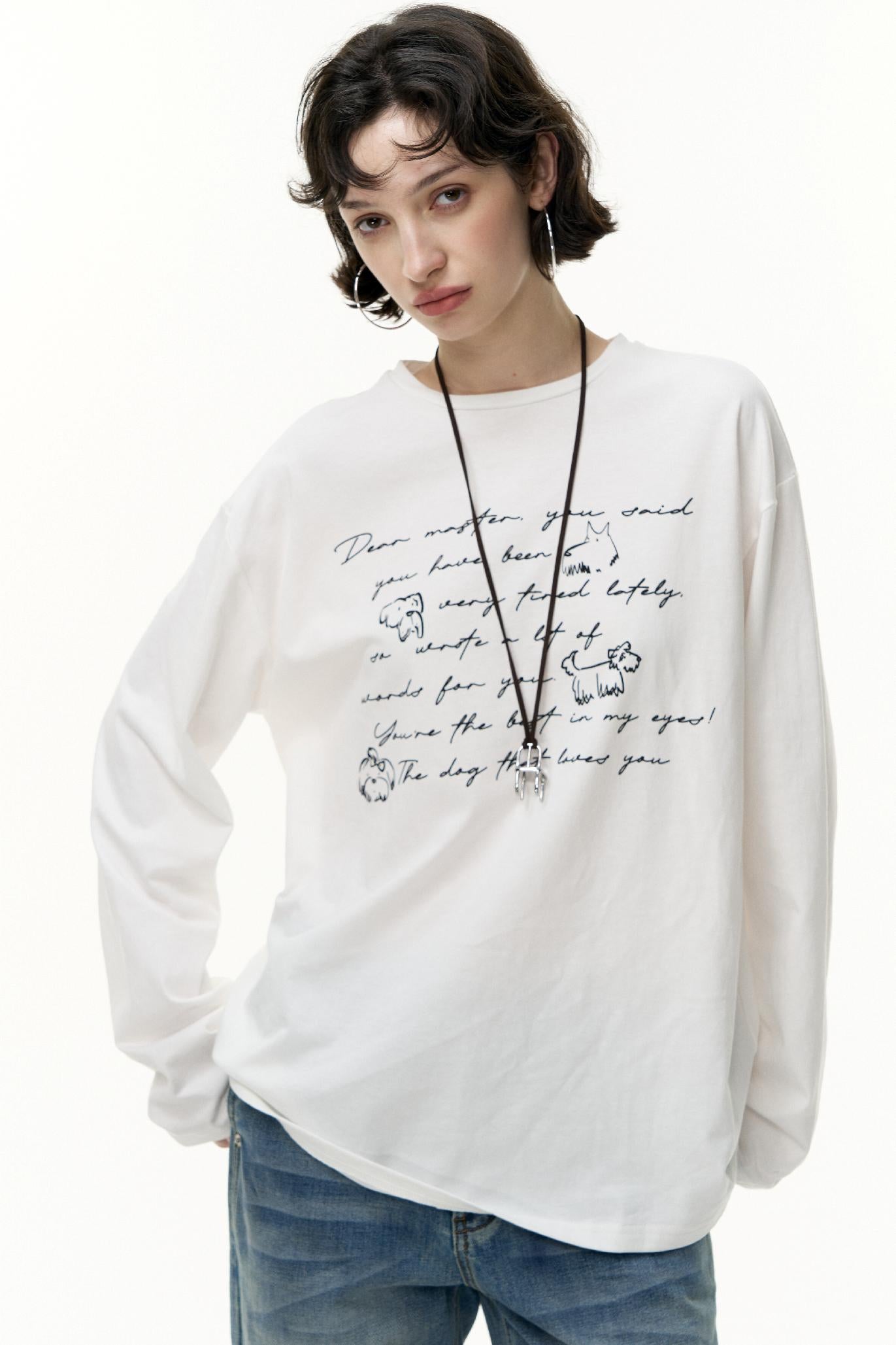 Long Sleeve Relaxed Fit Printed T-Shirt