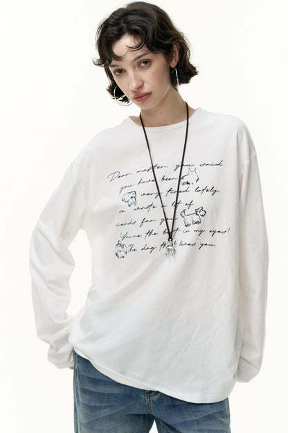 Long Sleeve Relaxed Fit Printed T-Shirt