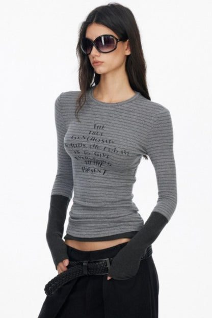 Layered Letter Print T-Shirt