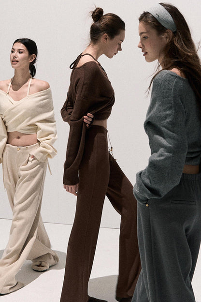 High-Waisted Wool Trousers