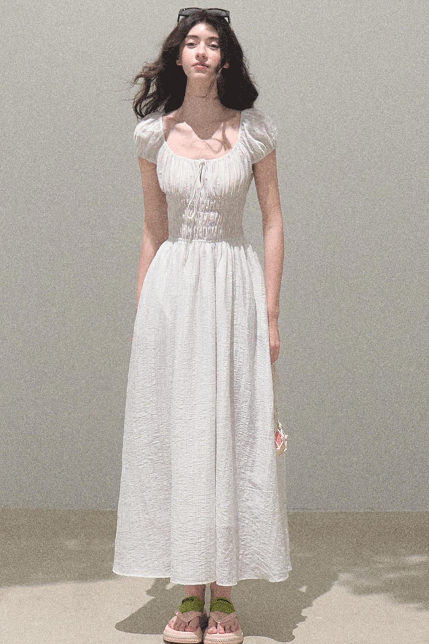 Drawstring Graffiti Dress