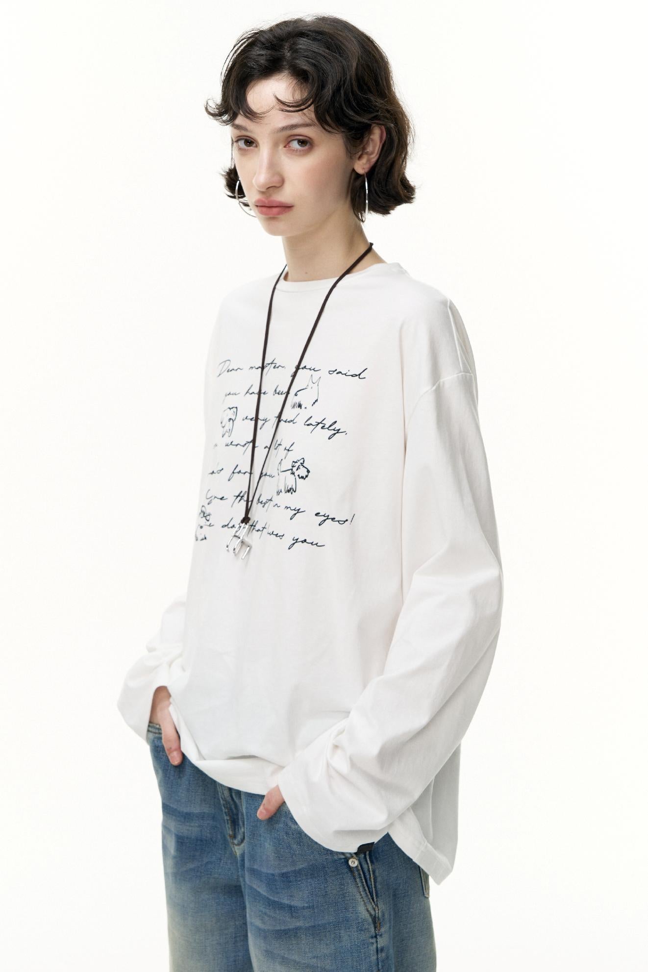 Long Sleeve Relaxed Fit Printed T-Shirt