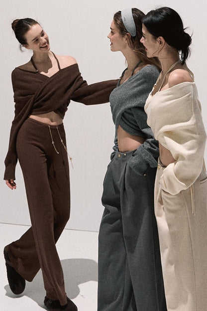 High-Waisted Wool Trousers