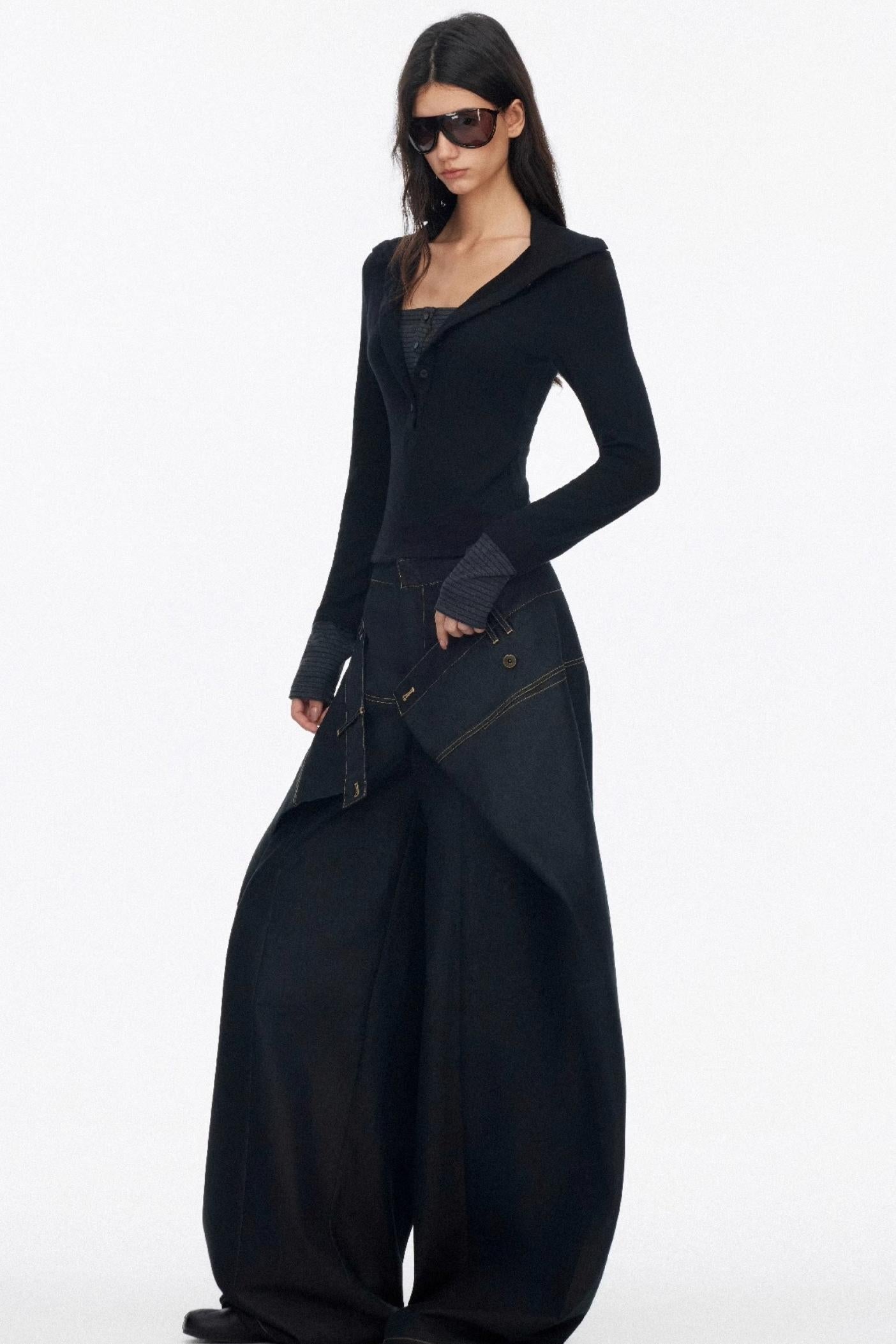 Henry Collar Knitted Top