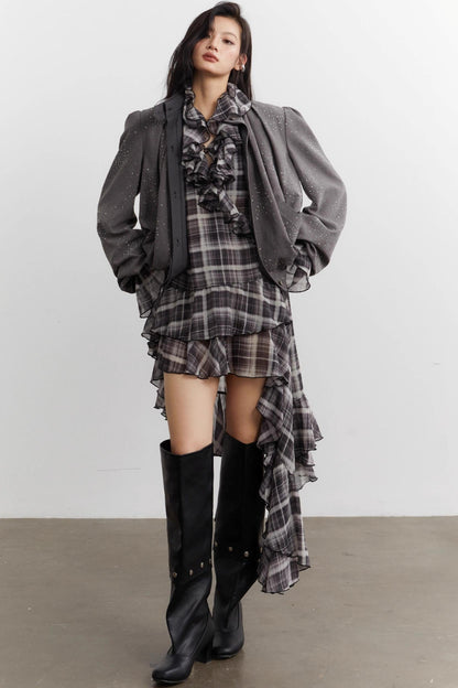 Nomadic Chiffon Plaid Dress