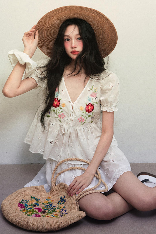 Summer Lace Top Skirt Set-Up