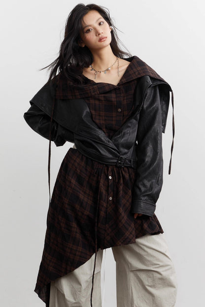 Urban Nomad Plaid Leather Jacket