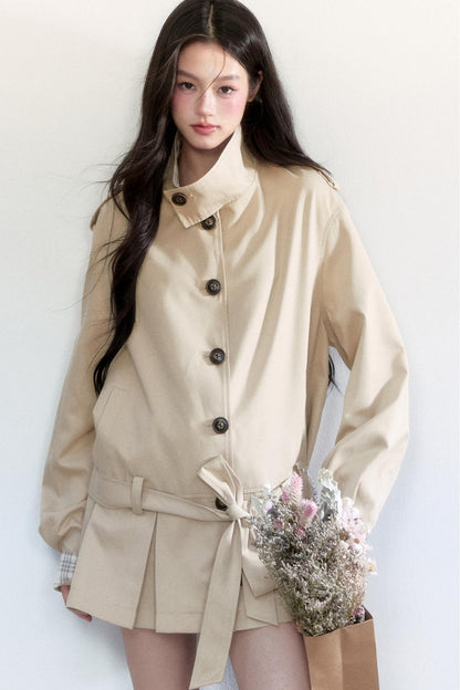 Autumn Tie-Up Short Coat
