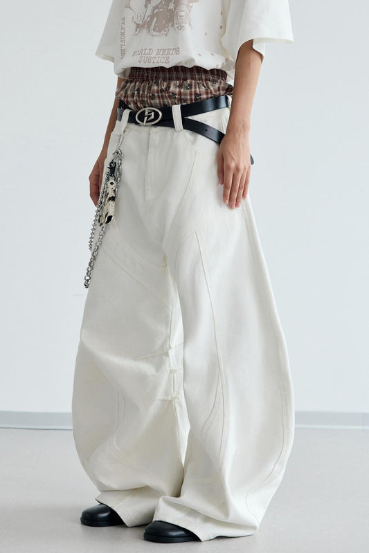Deconstructed Wide-Leg Pants