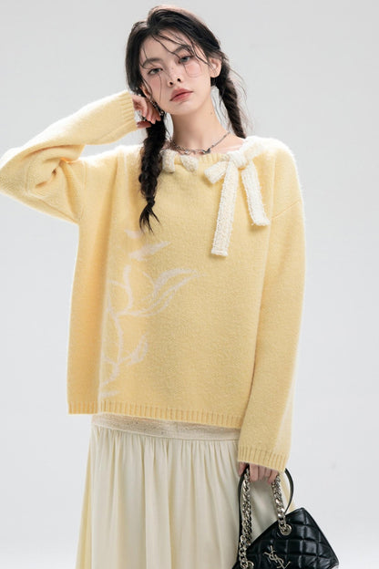 Calla Lily Neckline Sweater Top