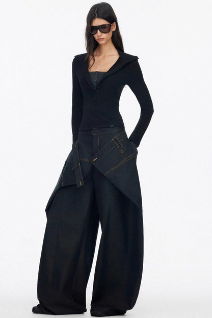 Henry Collar Knitted Top