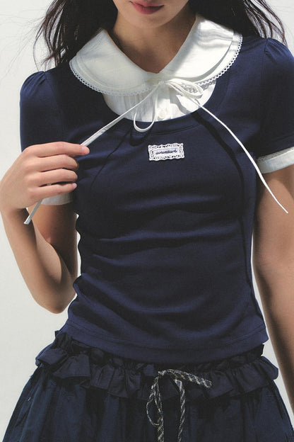 Casual Patchwork Knit Tee