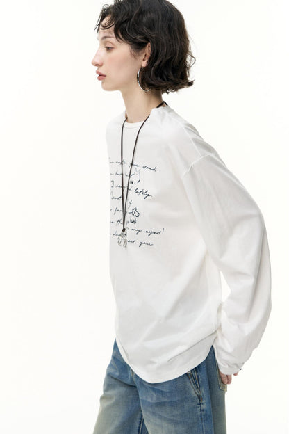 Long Sleeve Relaxed Fit Printed T-Shirt