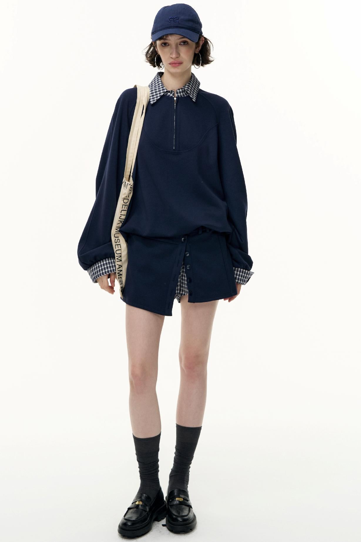 Pullover Sweatshirt Short Skirt Set-Up