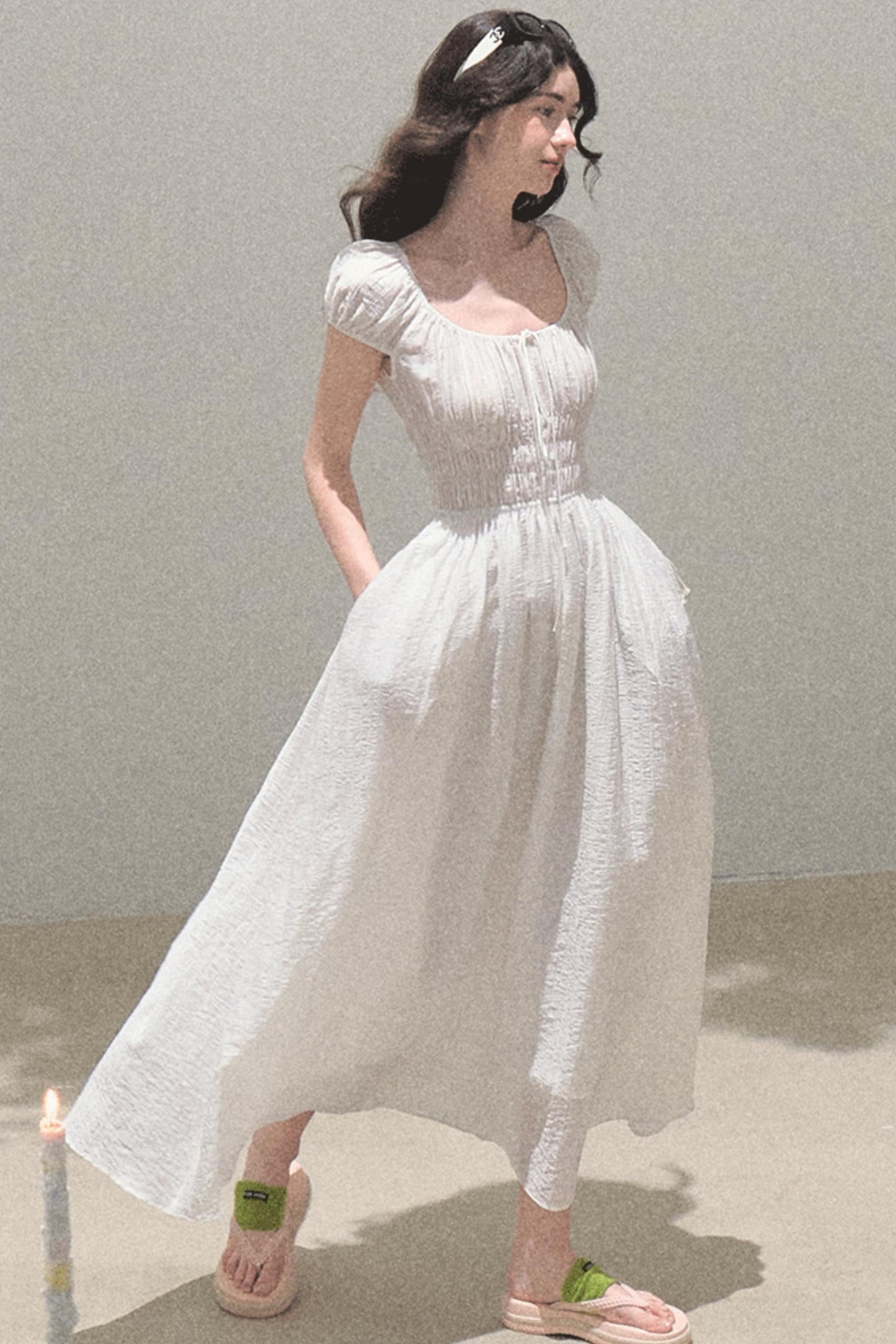 Drawstring Graffiti Dress