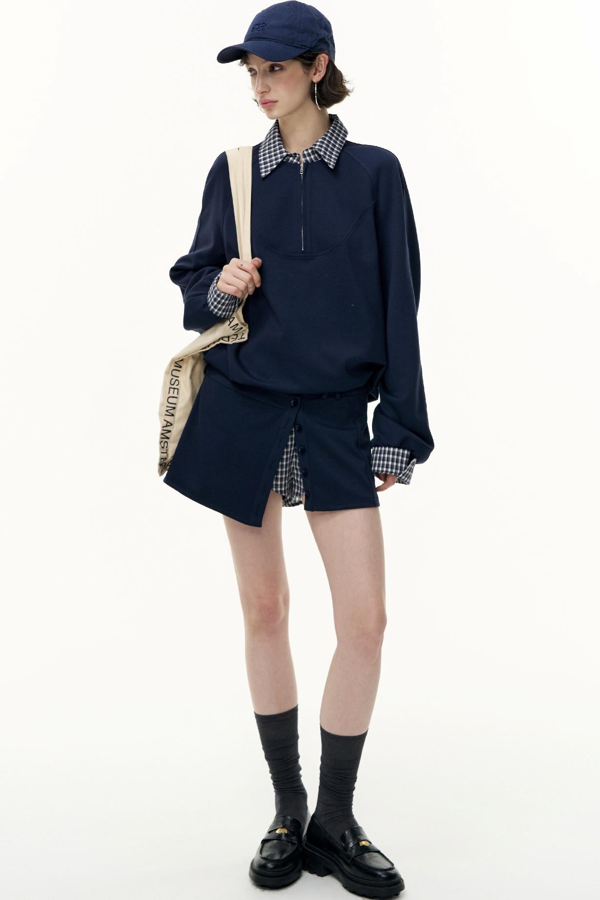 Pullover Sweatshirt Short Skirt Set-Up