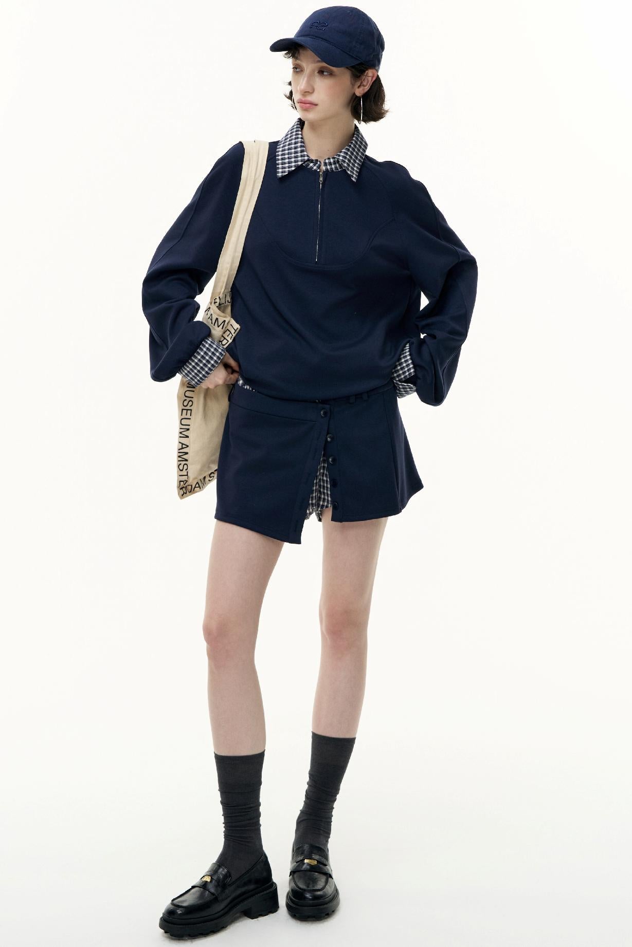 Pullover Sweatshirt Short Skirt Set-Up