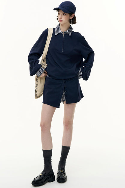 Pullover Sweatshirt Short Skirt Set-Up