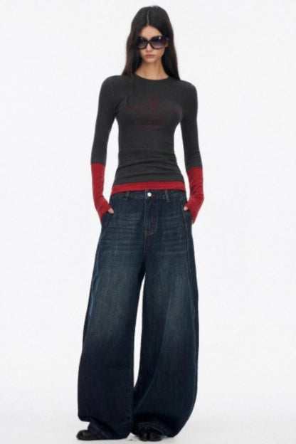 Layered Letter Print T-Shirt