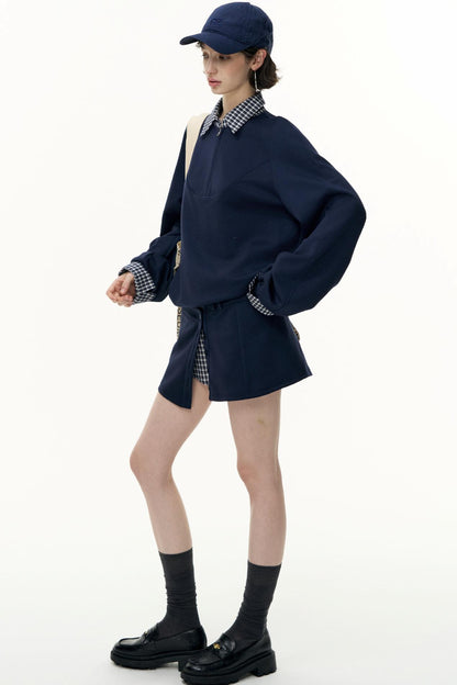 Pullover Sweatshirt Short Skirt Set-Up