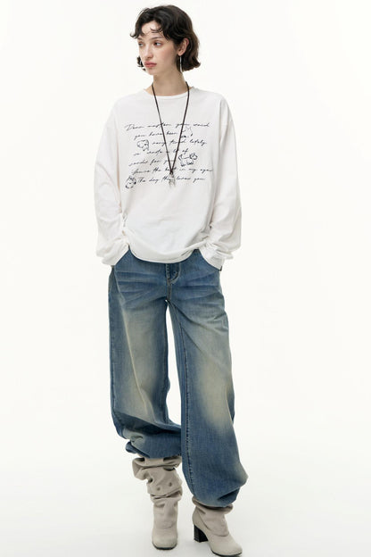 Long Sleeve Relaxed Fit Printed T-Shirt