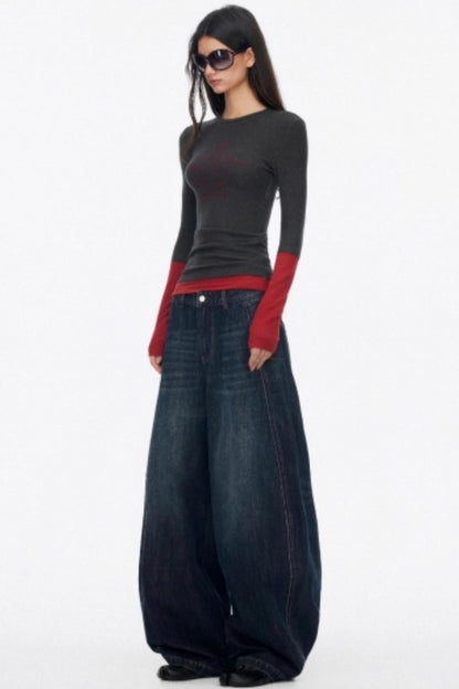 Layered Letter Print T-Shirt