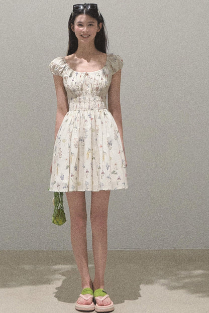 Drawstring Graffiti Dress