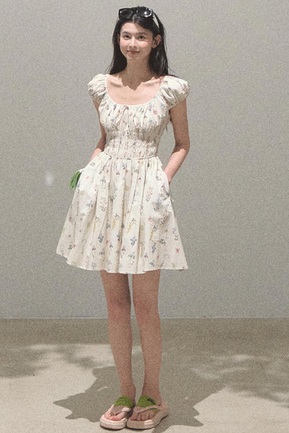 Drawstring Graffiti Dress