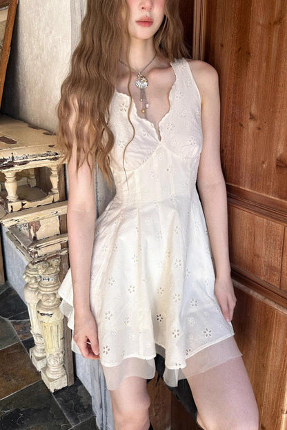 Apricot V-Neck Dress