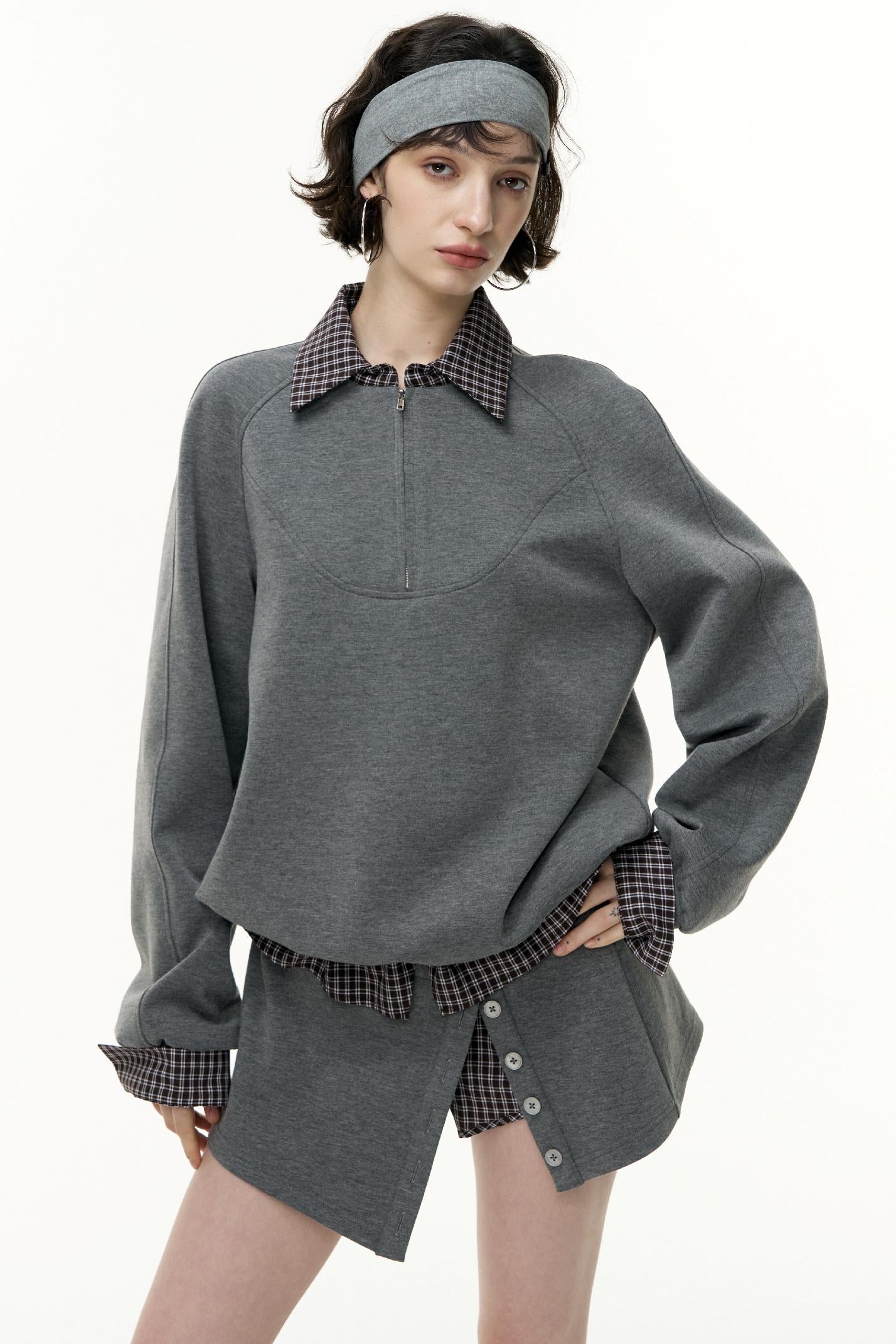 Pullover Sweatshirt Short Skirt Set-Up