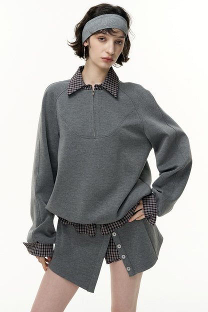 Pullover Sweatshirt Short Skirt Set-Up