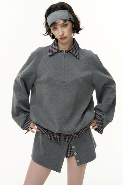 Pullover Sweatshirt Short Skirt Set-Up