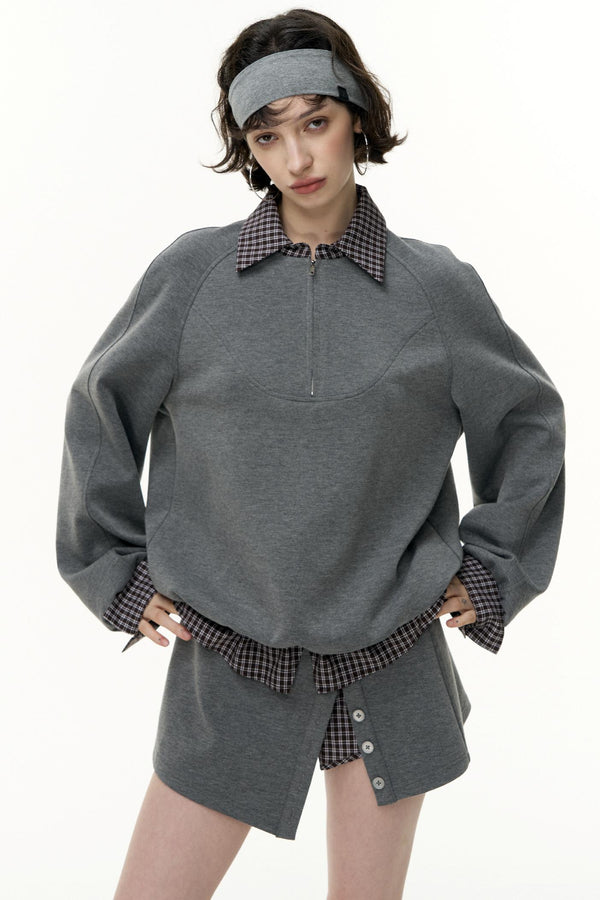 Pullover Sweatshirt Short Skirt Set-Up