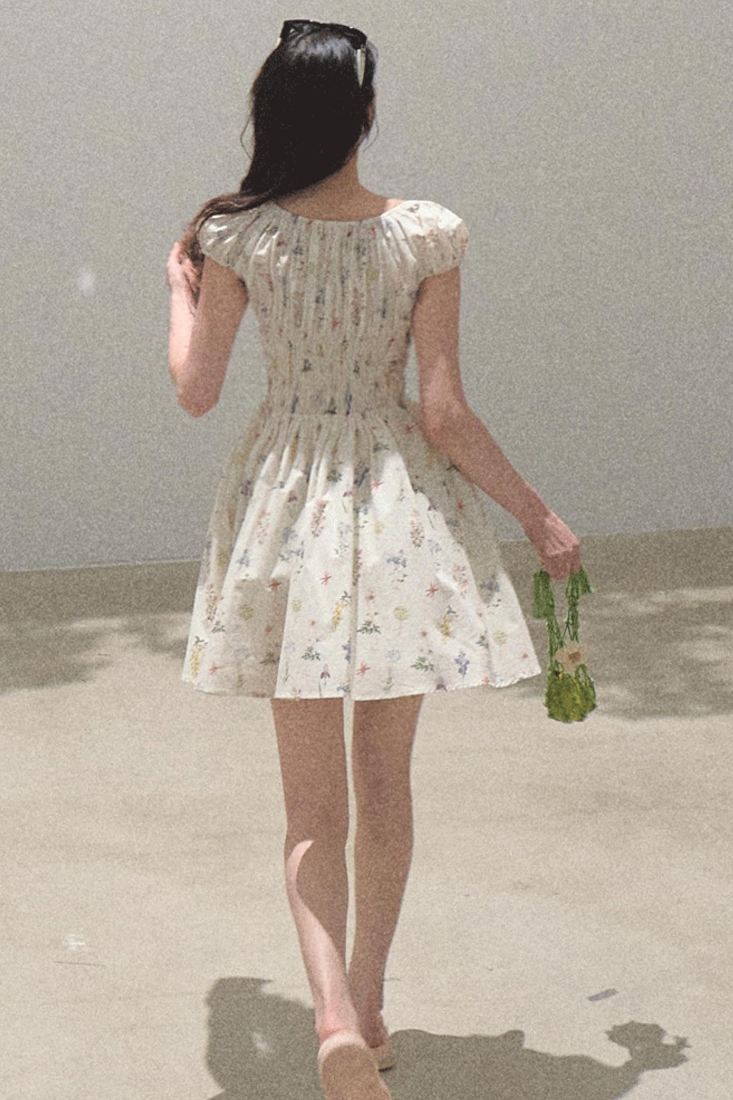 Drawstring Graffiti Dress