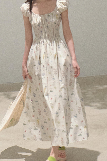 Drawstring Graffiti Dress