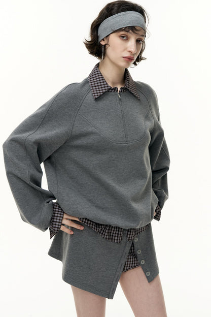 Pullover Sweatshirt Short Skirt Set-Up