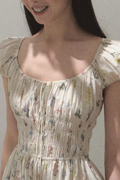 Drawstring Graffiti Dress