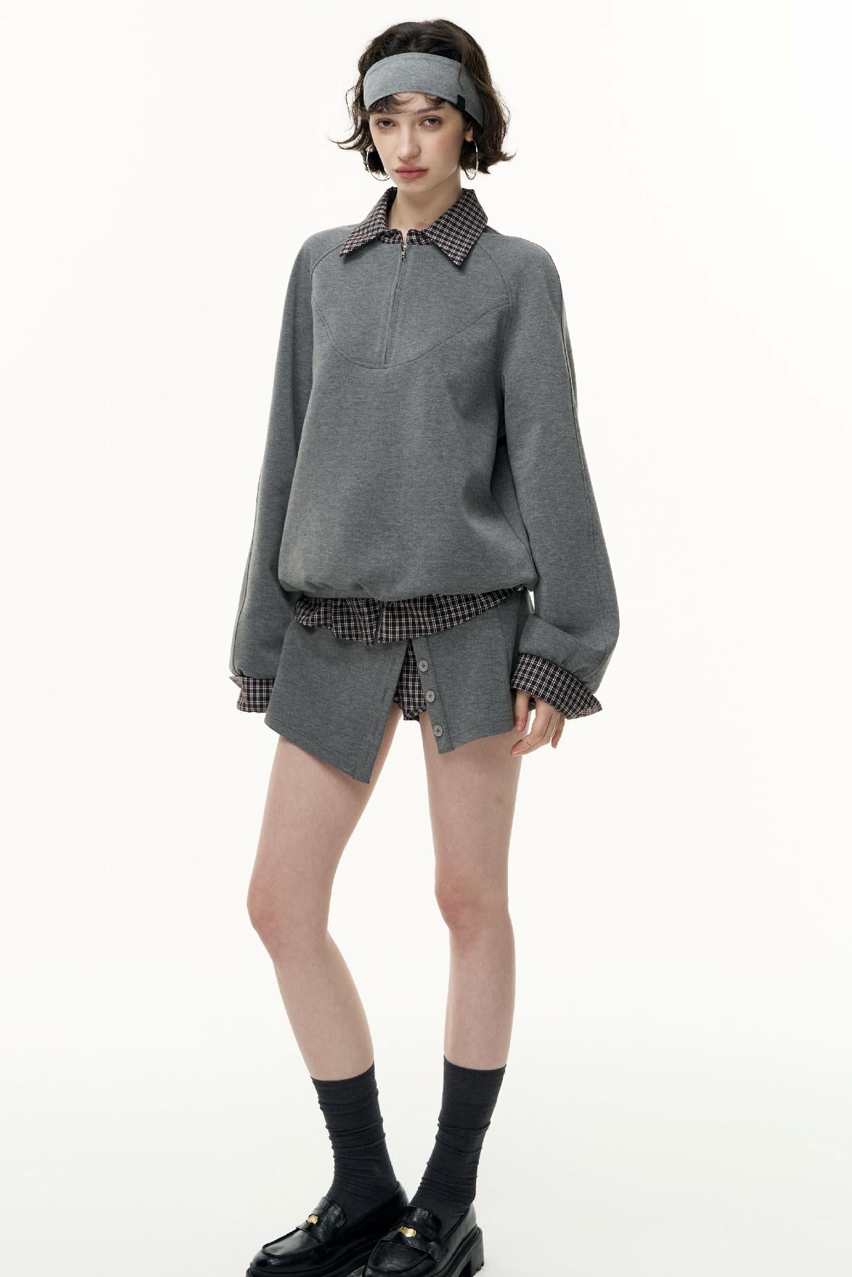 Pullover Sweatshirt Short Skirt Set-Up