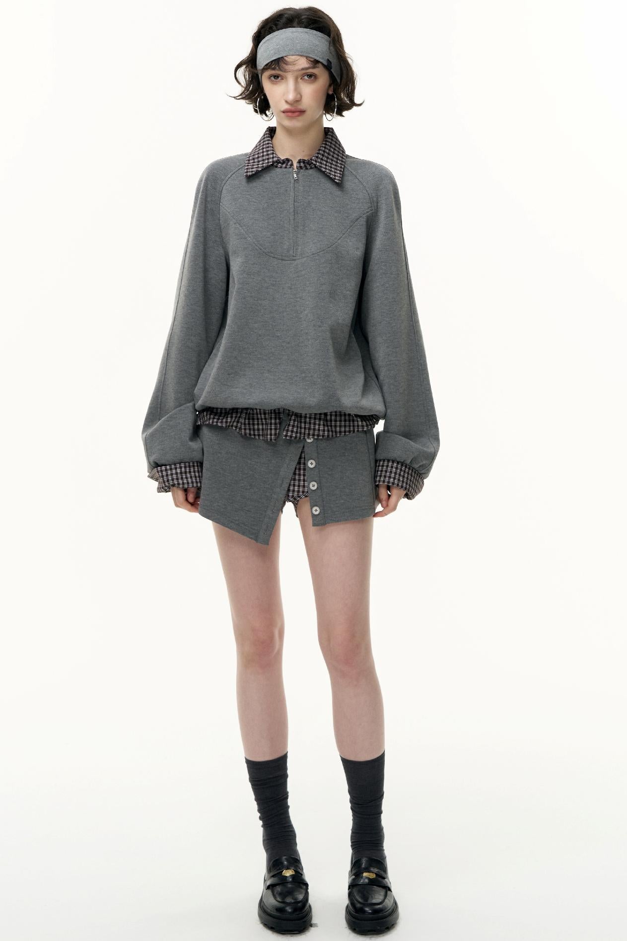 Pullover Sweatshirt Short Skirt Set-Up