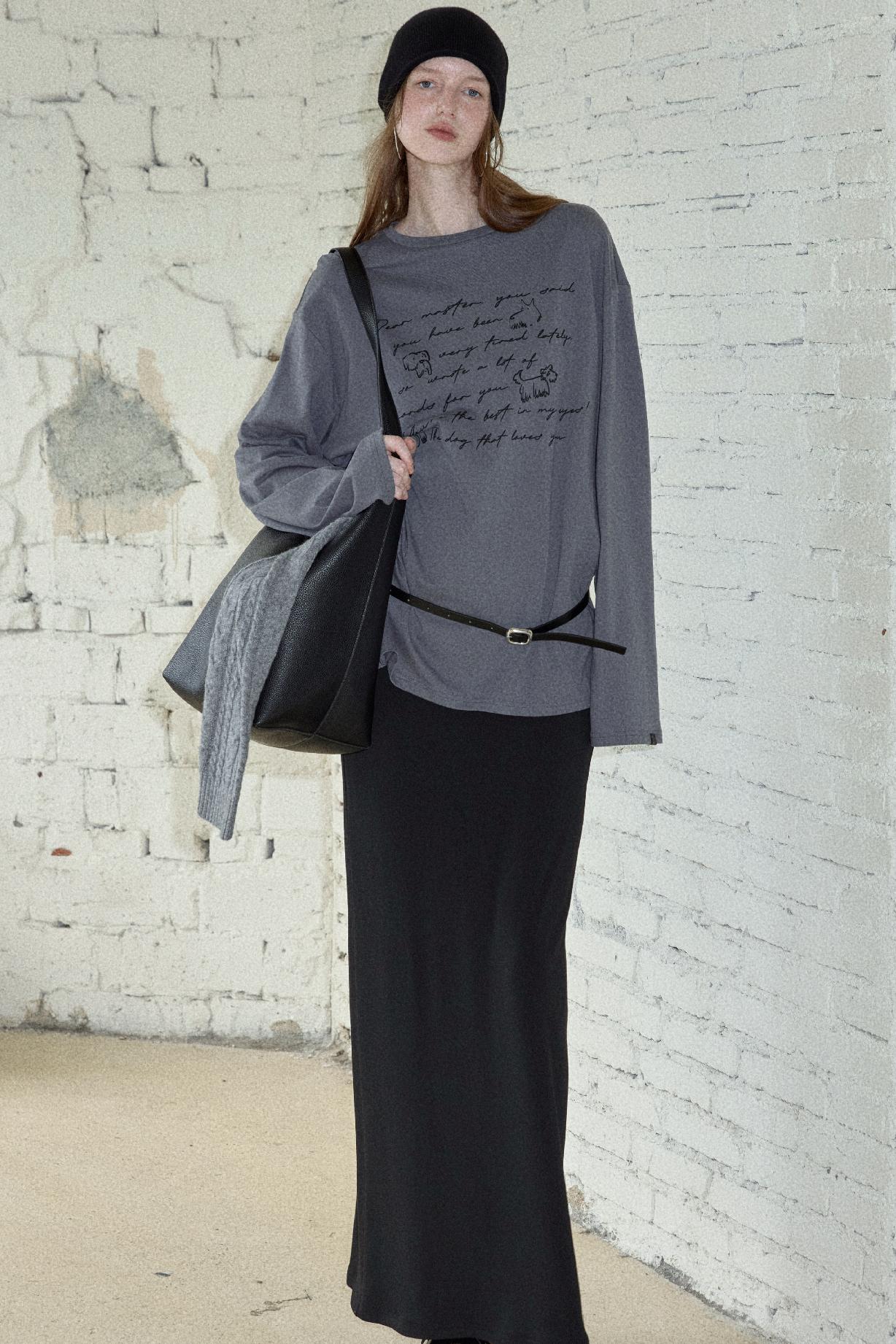 Long Sleeve Relaxed Fit Printed T-Shirt