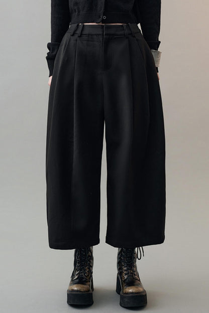 Yuan Tencel Black Tapered Pants