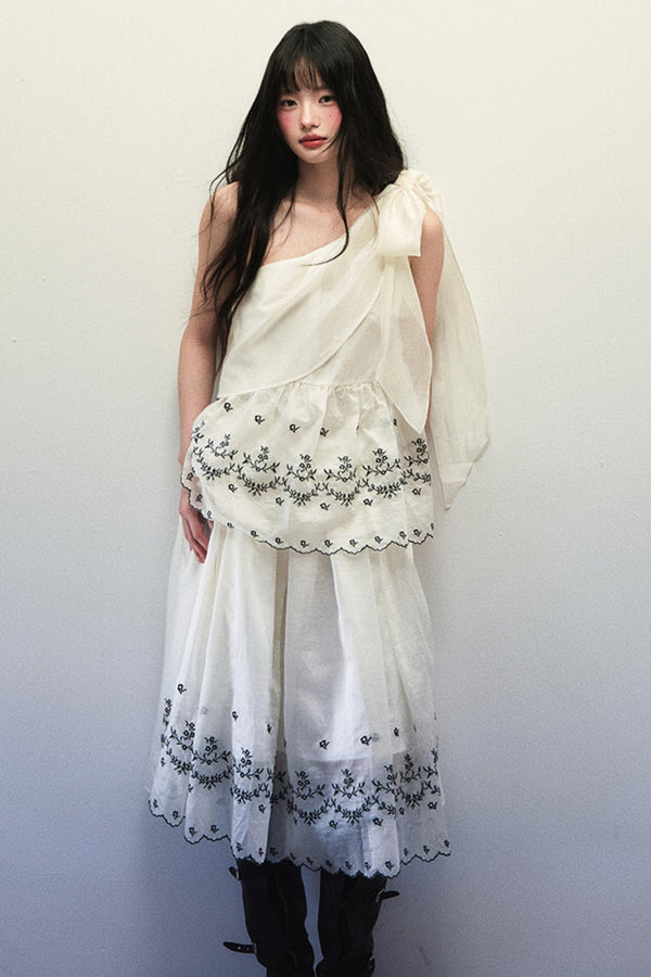 Elegant Summer Vest & Skirt Set-Up