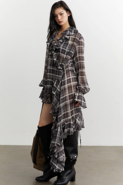 Nomadic Chiffon Plaid Dress