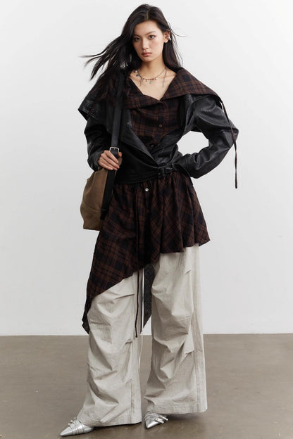 Urban Nomad Plaid Leather Jacket