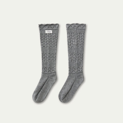 Wool Blend Crochet Layered Woolen Socks
